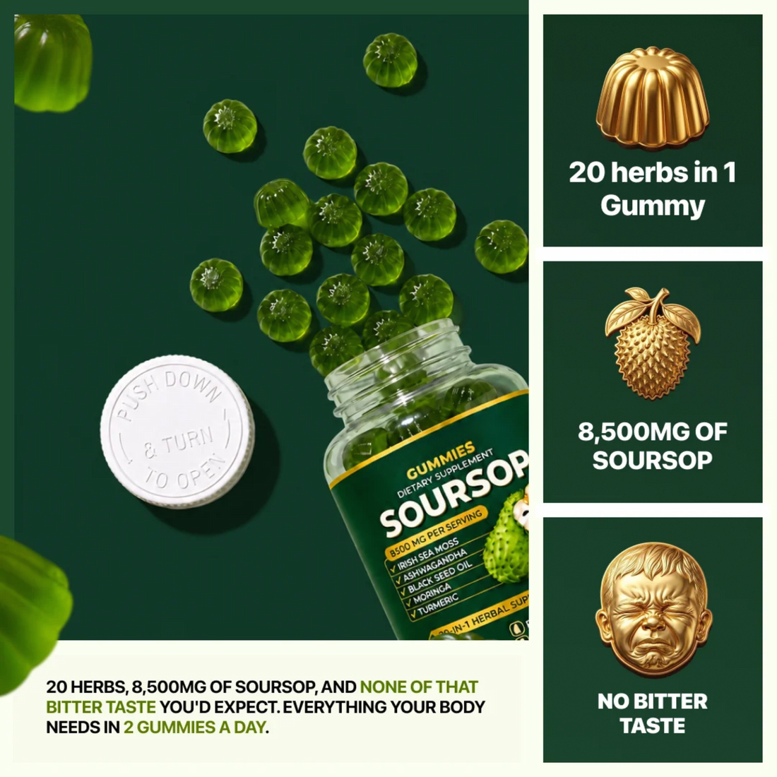 20-in-1 Soursop Gummies ingredients