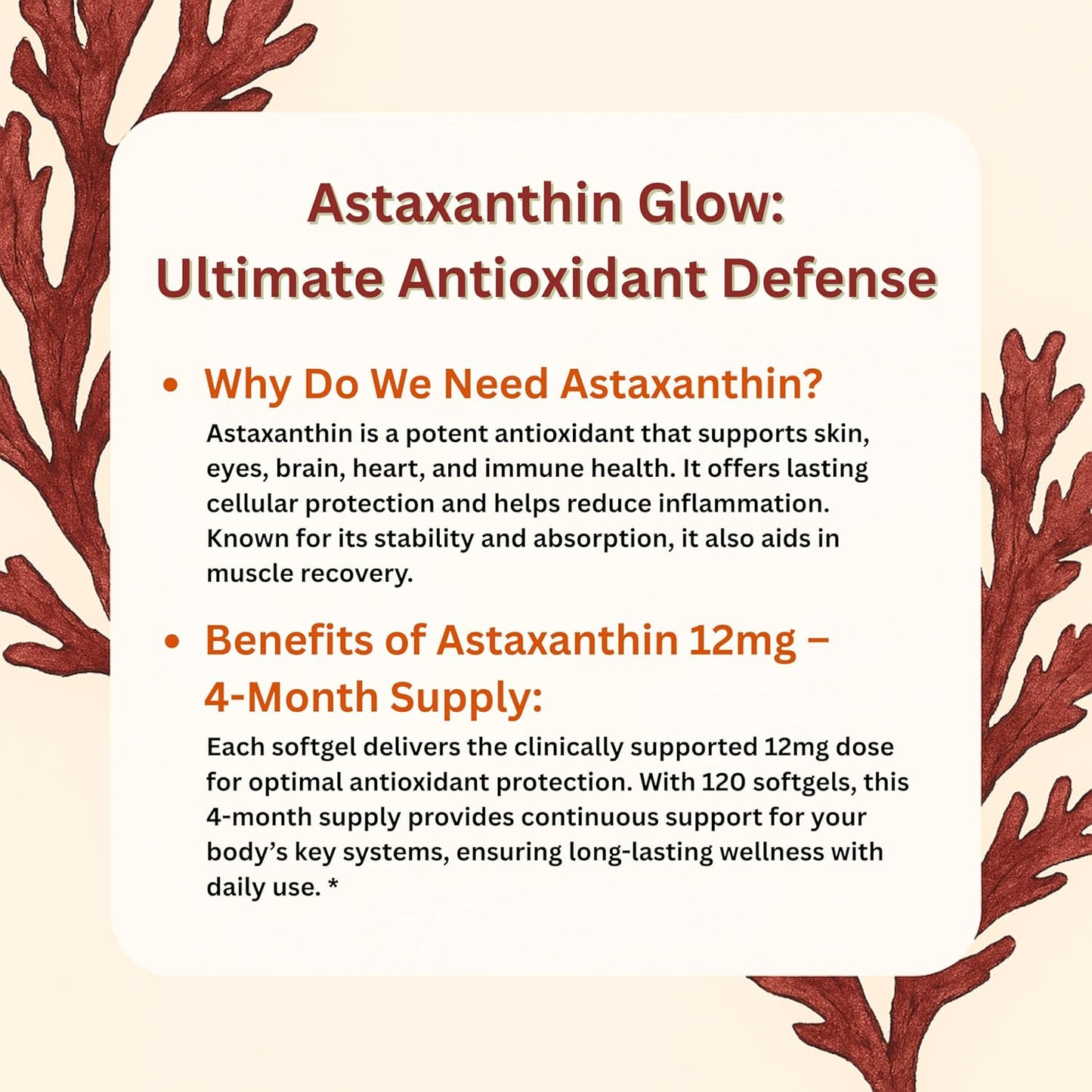El protector de piel más potente de la naturaleza: 12 mg de astaxantina