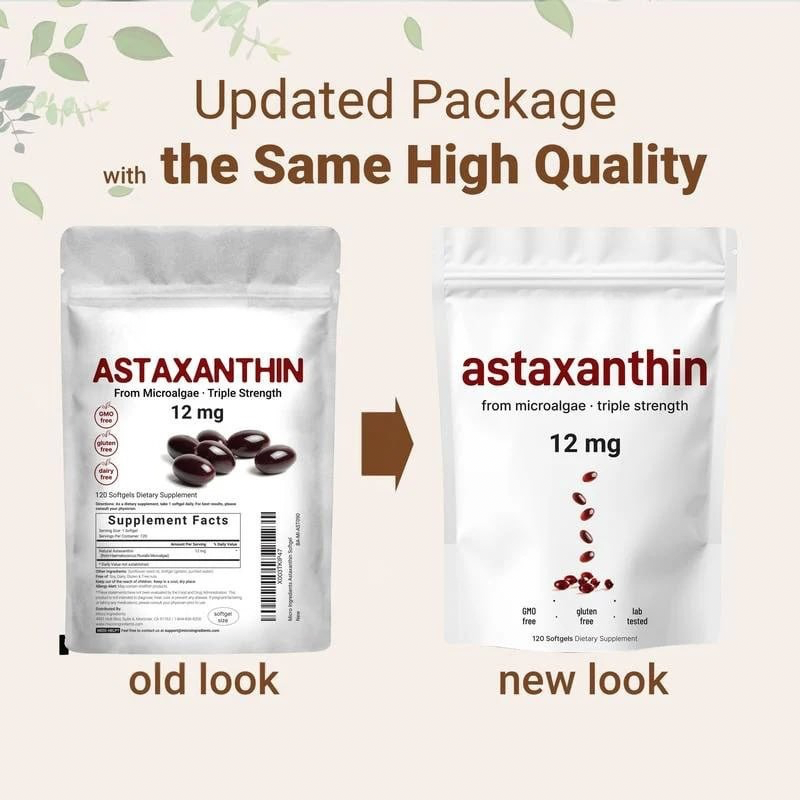 El protector de piel más potente de la naturaleza: 12 mg de astaxantina